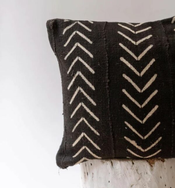 Housse de coussin Bogolan Noir & Blanc 40x40 – Image 3