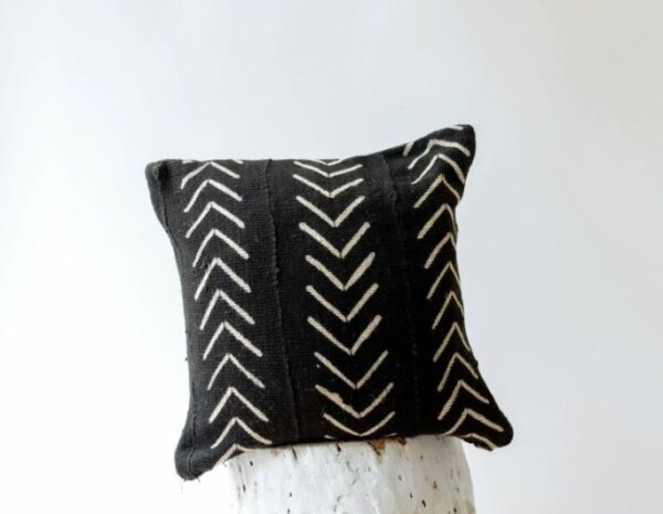 Housse de coussin Bogolan Noir & Blanc 40x40