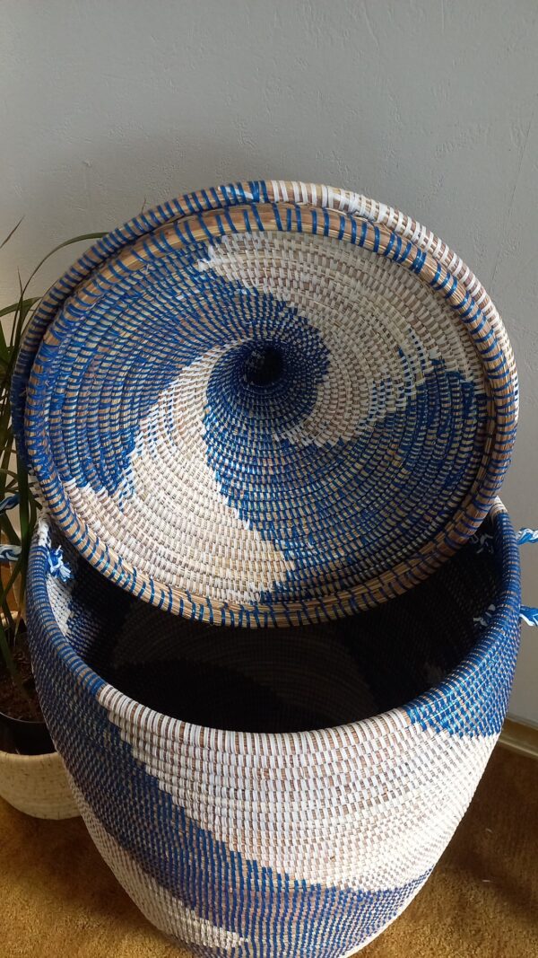 Panier Déco de rangement  XL / Bleu & Ivoire – Image 3